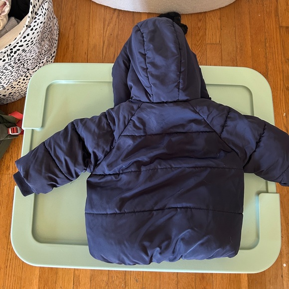 GUC Zara 6-9 months Navy Fleece lined Puffer - Picture 2 of 4